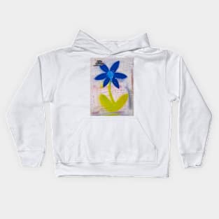 brick lane graffiti blue flower Kids Hoodie